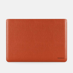 Luxury Leather Macbook Air 15" Sleeve - Orange and Beige
