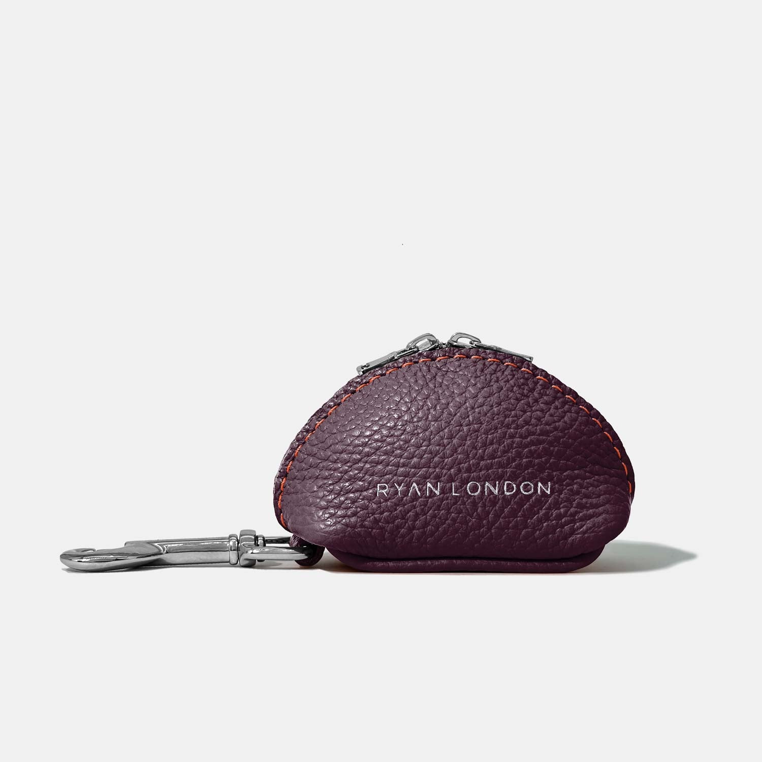 Syan Lundo Leather Dog Poop Bag Holder - Dark Purple - RYAN London