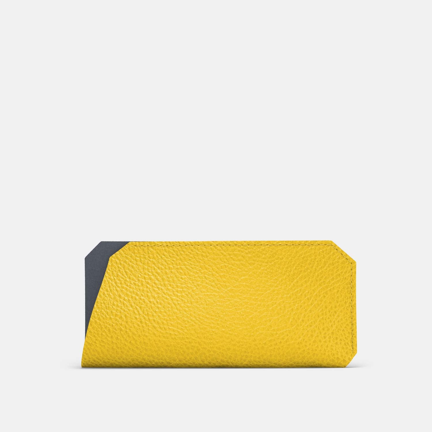 Leather Sunglasses Case - Yellow and Grey