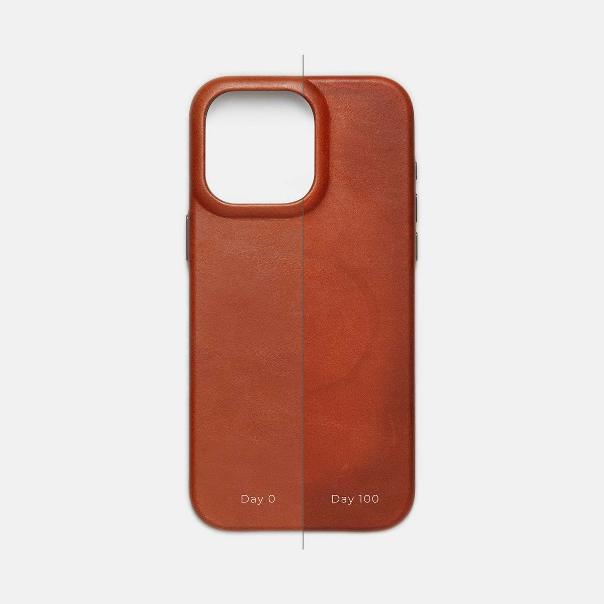 iPhone 15 Pro Max Leather Shell Case, MagSafe - Saddle Brown