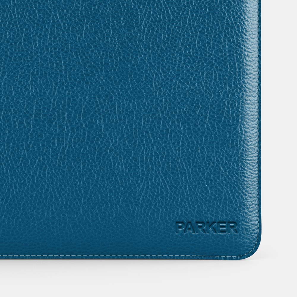 Luxury Leather Macbook Air 13" Sleeve - Turquoise Blue and Orange - RYAN London