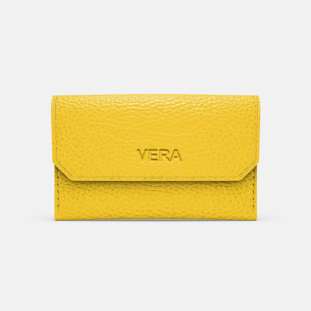 Leather Carry all Wallet - Yellow and Grey