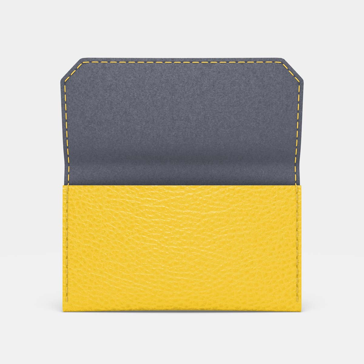Leather Carry all Wallet - Yellow and Grey