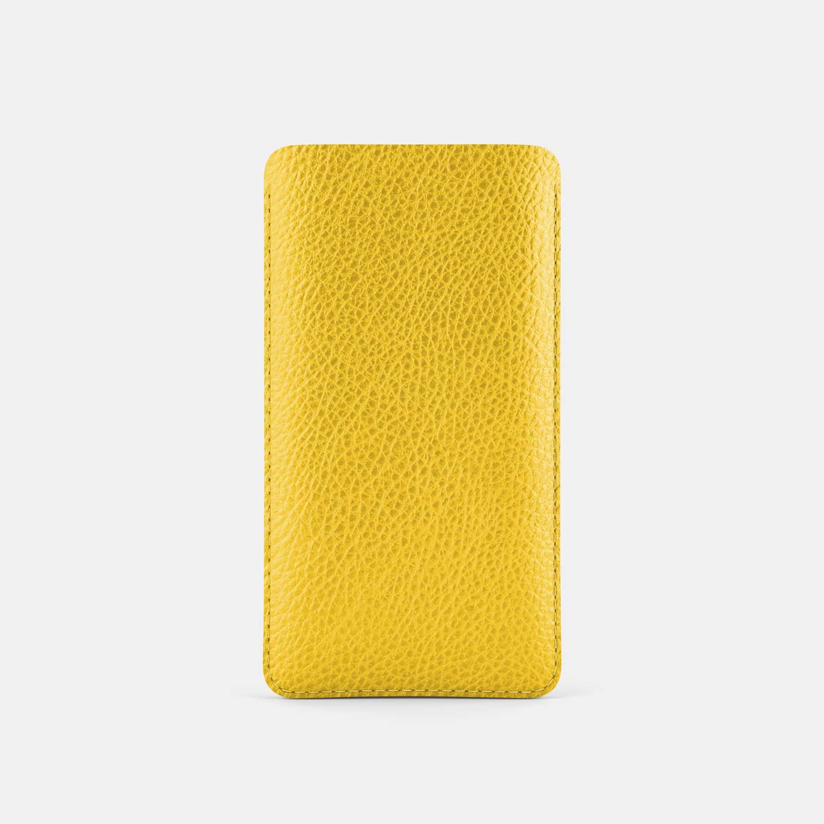 Leather iPhone 14 Sleeve - Yellow and Grey