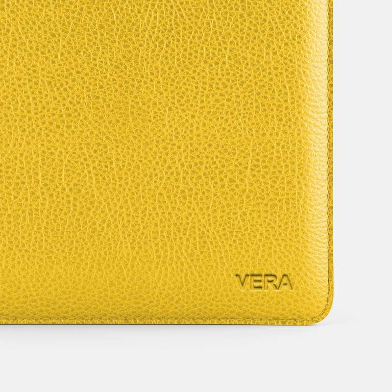 Leather iPad Mini Sleeve - Yellow and Grey