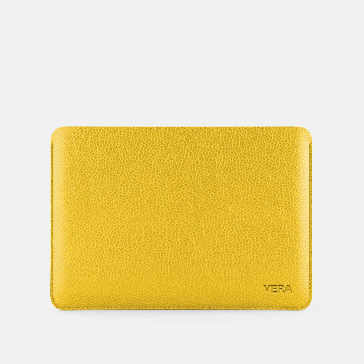 Leather iPad Sleeve - Yellow and Grey