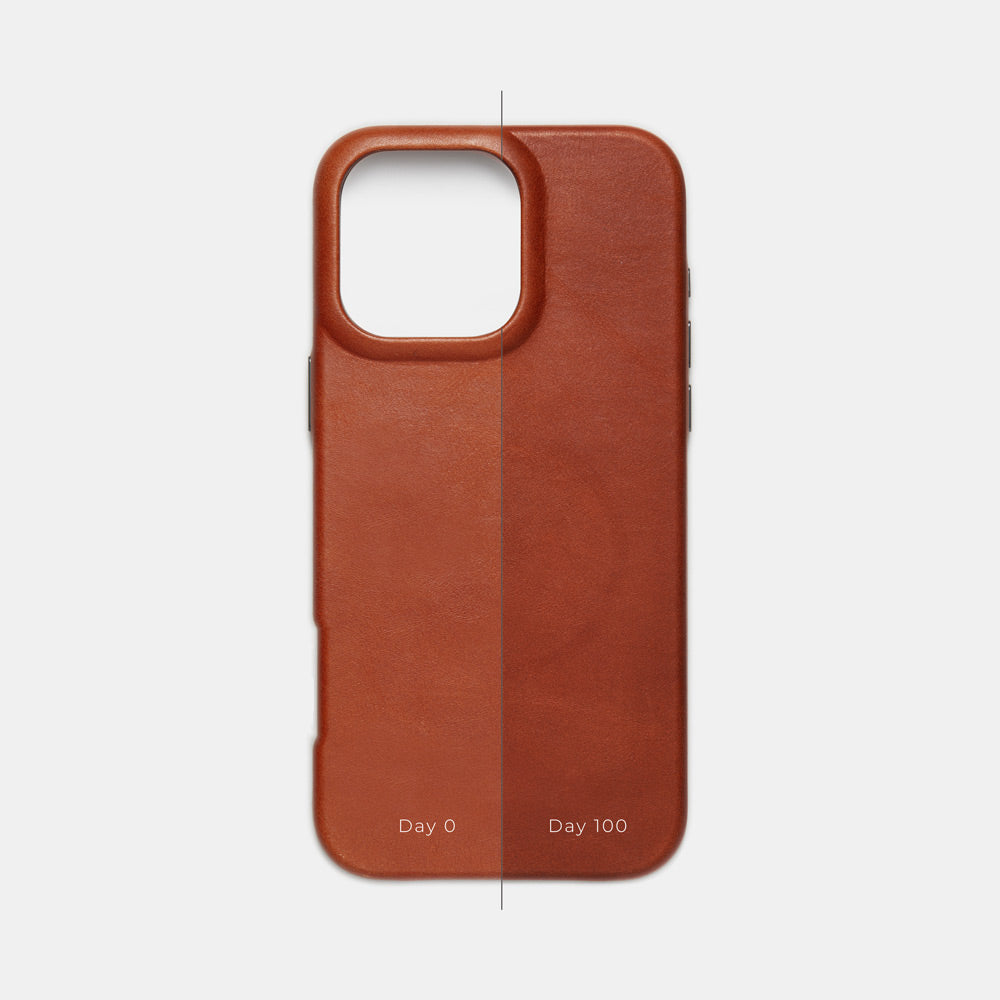 iPhone 16 Pro Leather Shell Case, MagSafe - Saddle Brown