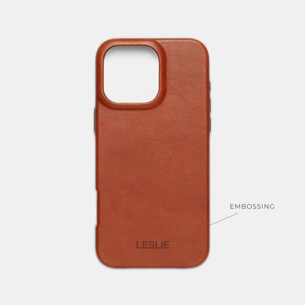 iPhone 16 Pro Leather Shell Case, MagSafe - Saddle Brown