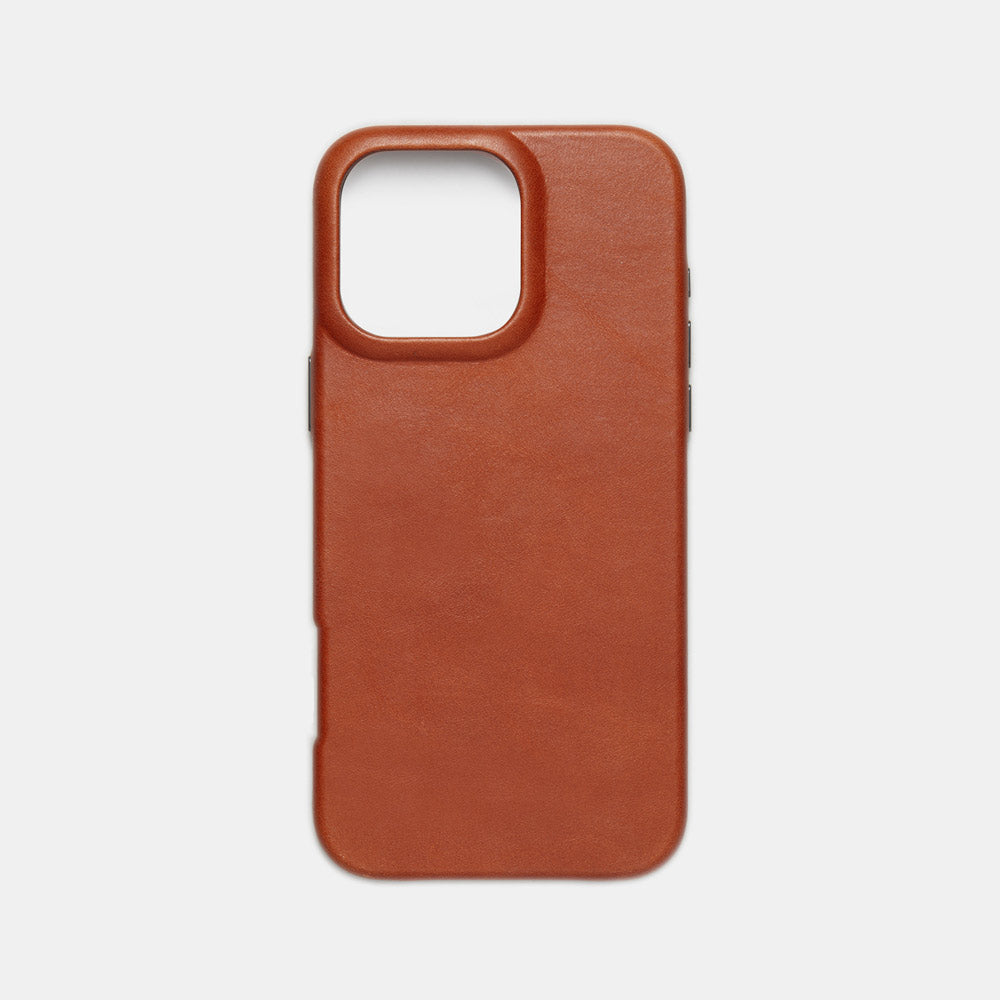 Leather iPhone 16 Pro Max Shell Case, MagSafe - Saddle Brown - RYAN London