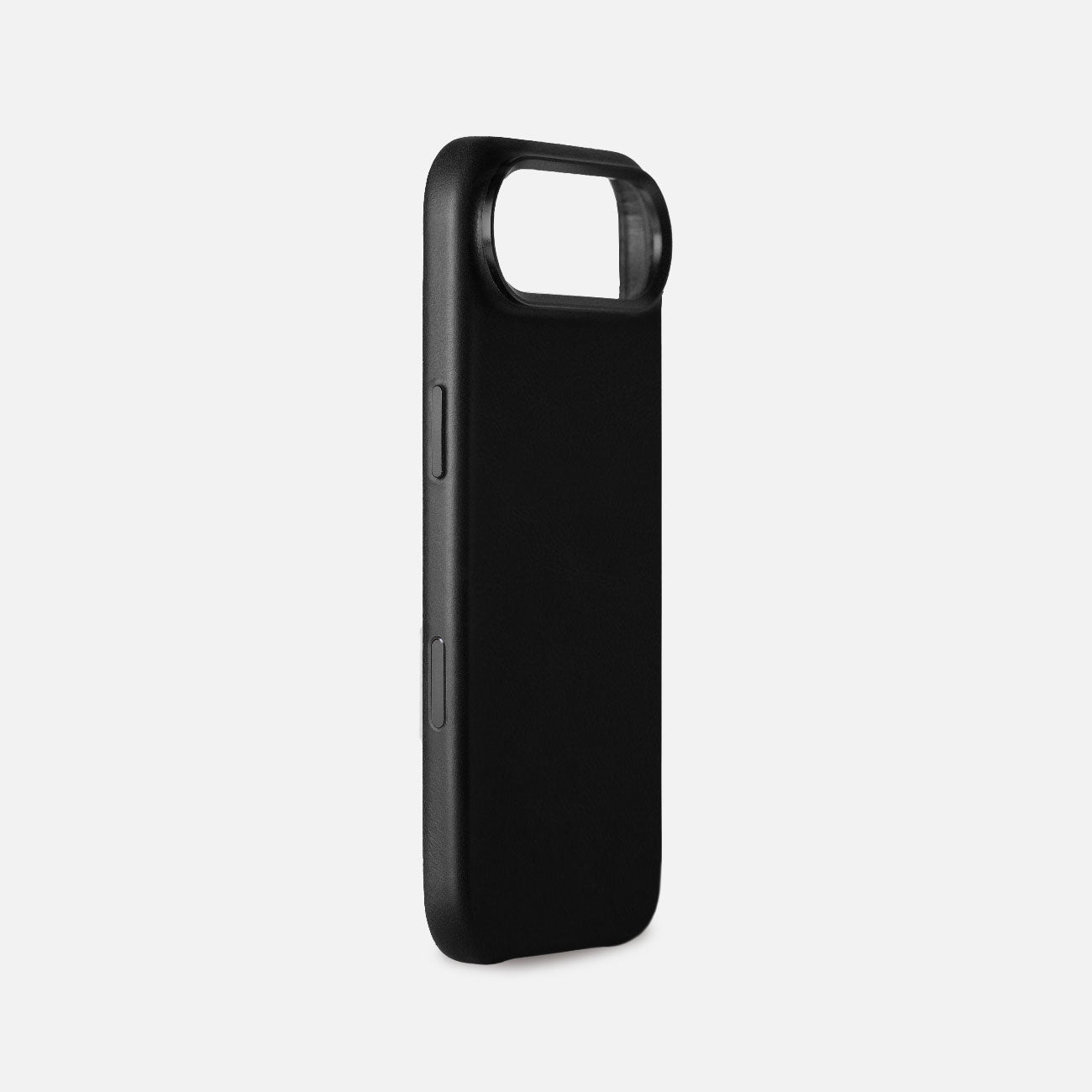 Leather iPhone 17 Air Shell Case Metal, MagSafe - Black