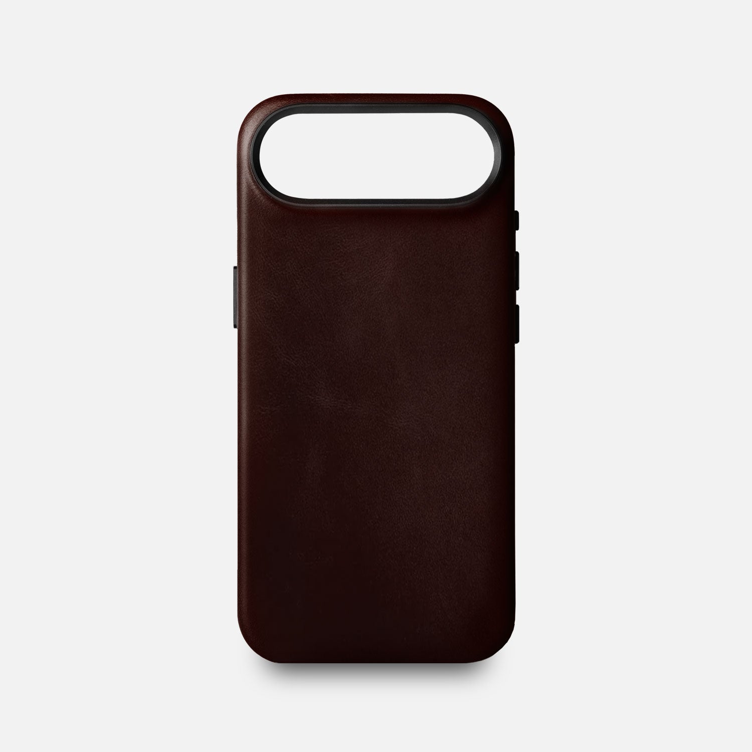 Leather iPhone 17 Air Shell Case Metal, MagSafe - Dark Brown