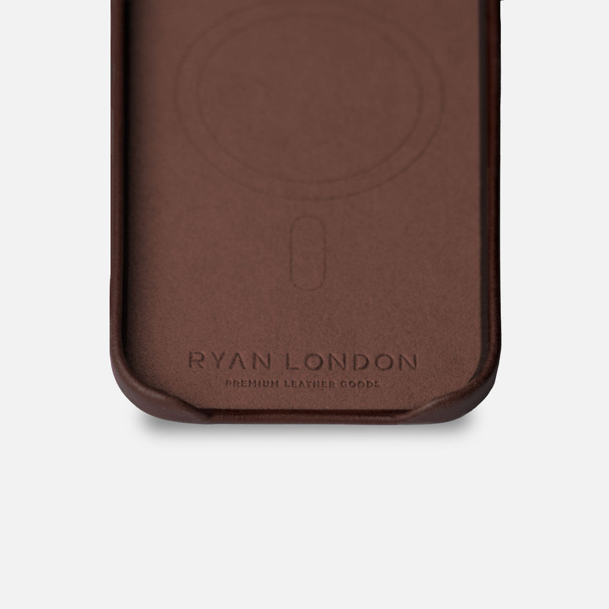 Leather iPhone 17 Air Shell Case Metal, MagSafe - Dark Brown - RYAN London