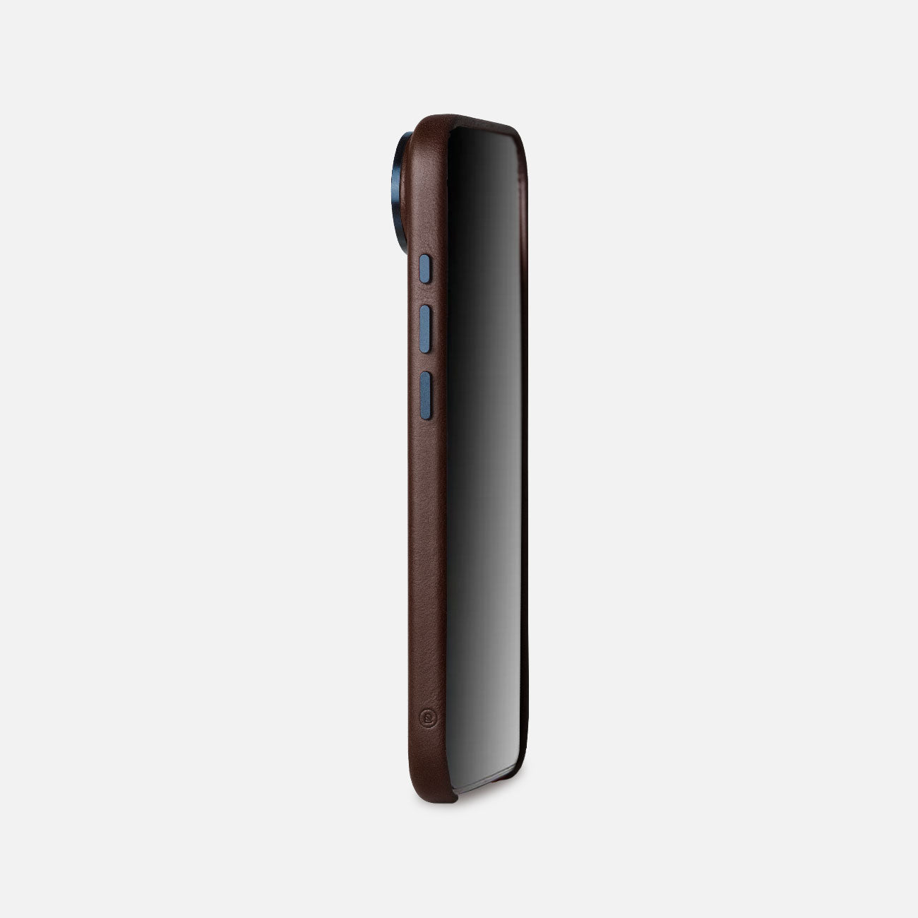 Leather iPhone 17 Air Shell Case Metal, MagSafe - Dark Brown