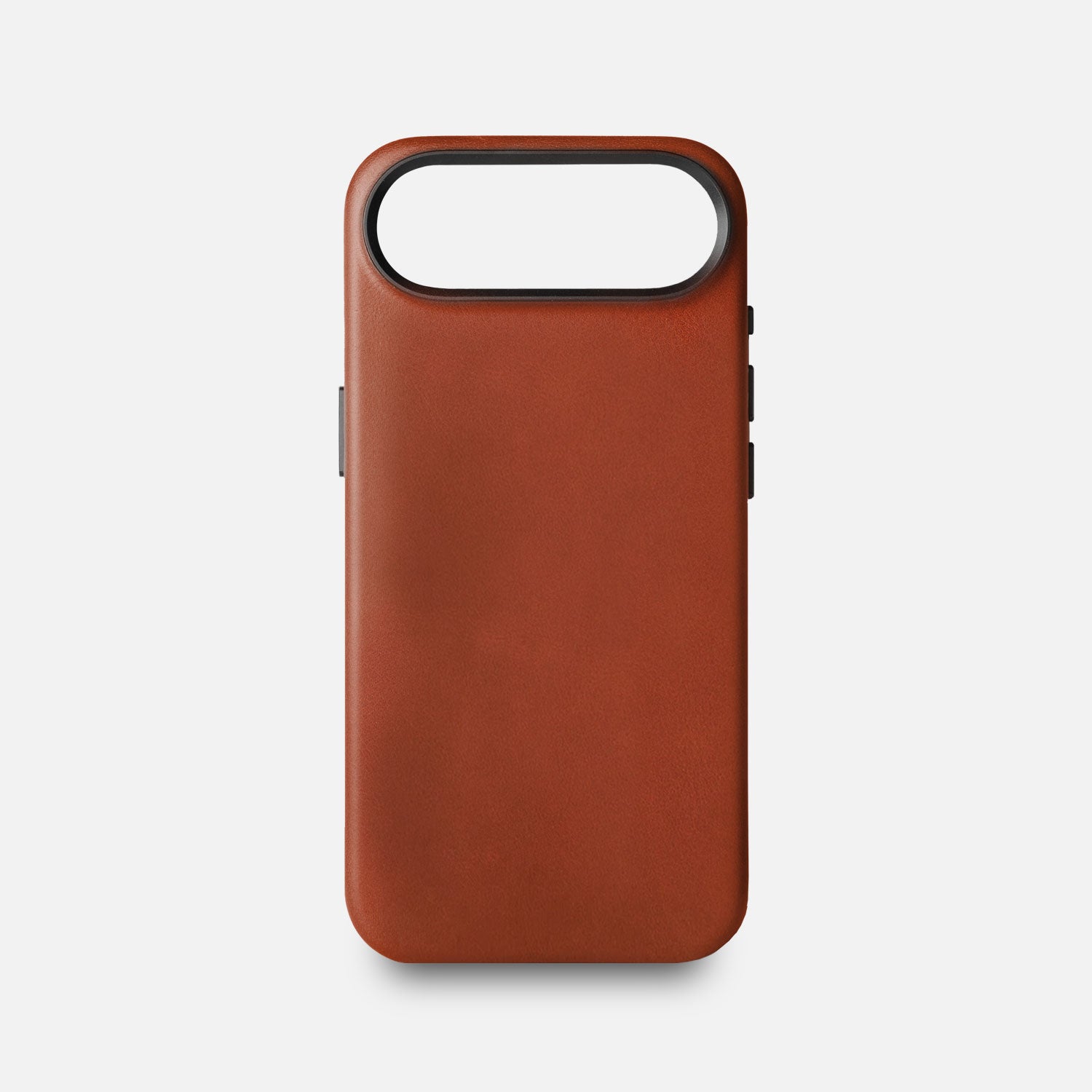 Leather iPhone 17 Air Shell Case Metal, MagSafe - Saddle Brown