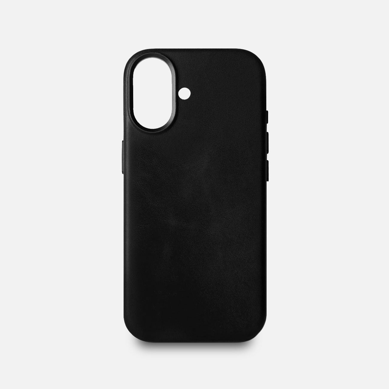Leather iPhone 17 Shell Case Metal, MagSafe - Black