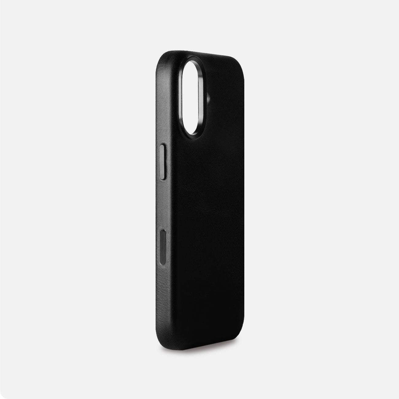 Leather iPhone 17 Shell Case Metal, MagSafe - Black