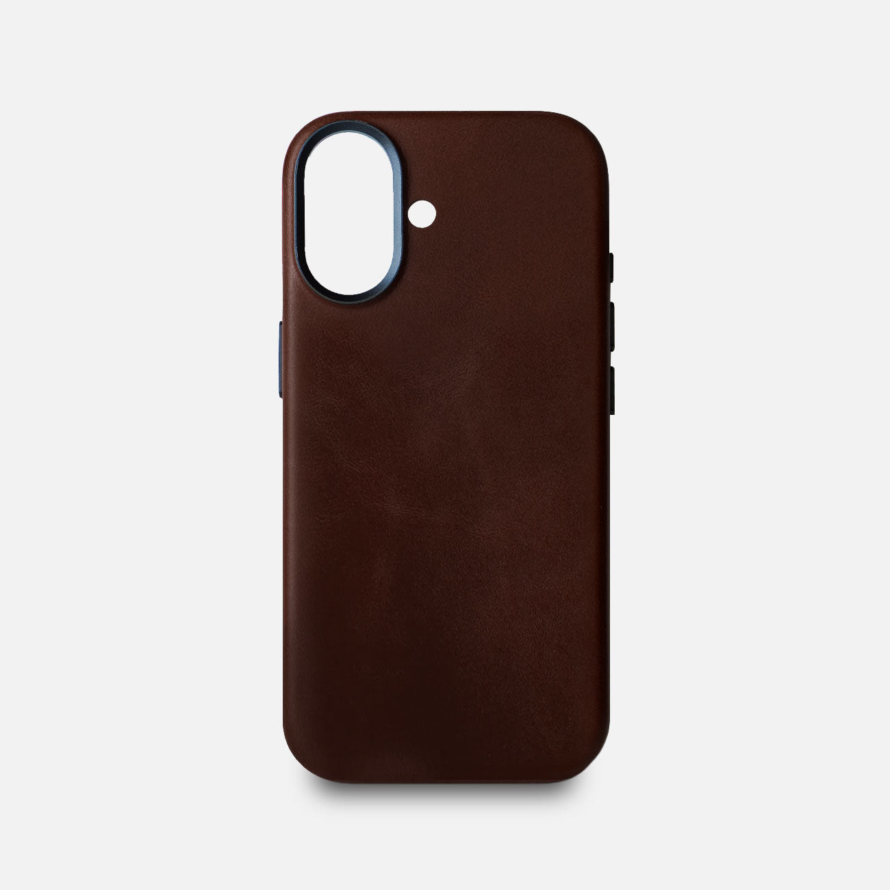 Leather iPhone 17 Shell Case Metal, MagSafe - Dark Brown