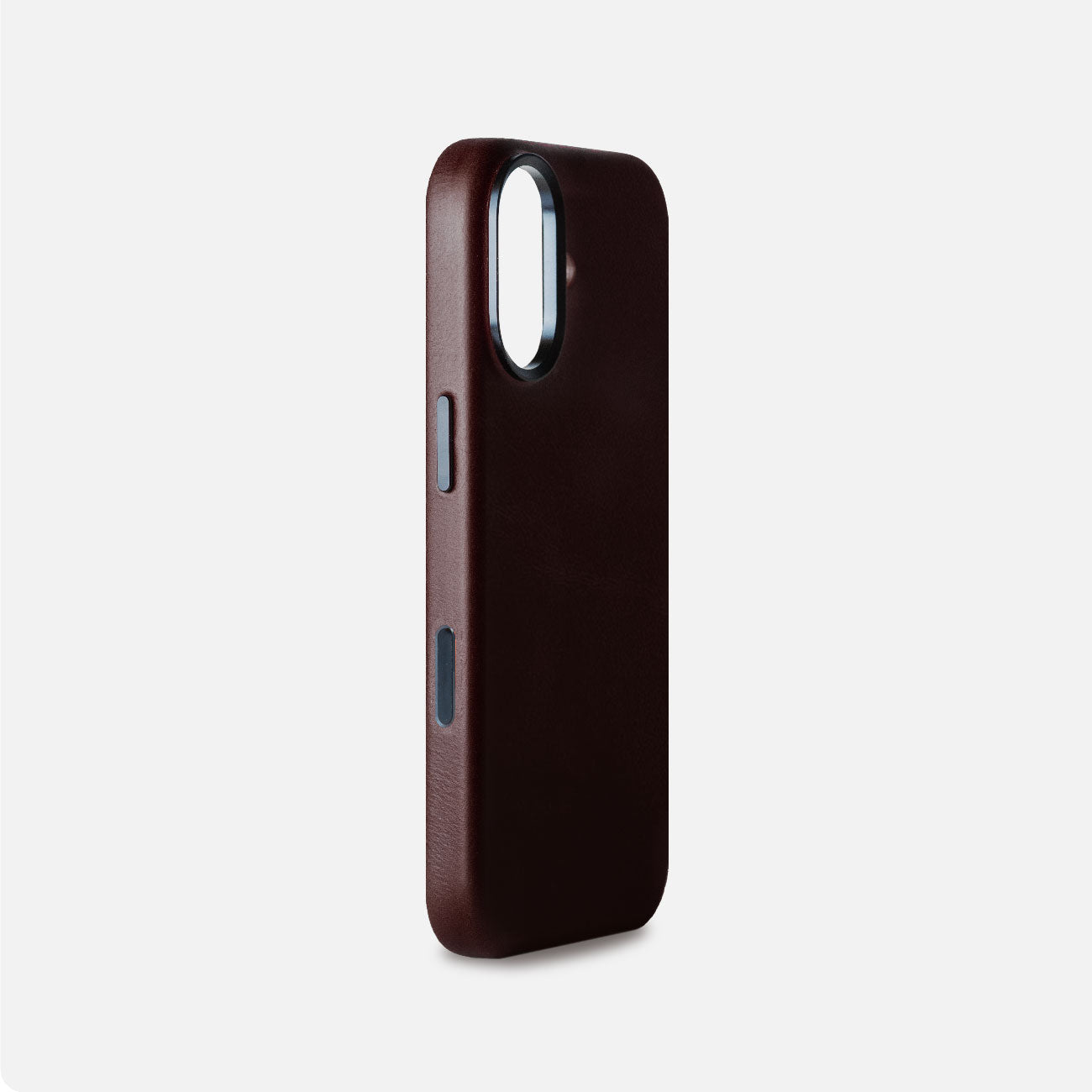 Leather iPhone 17 Shell Case Metal, MagSafe - Dark Brown