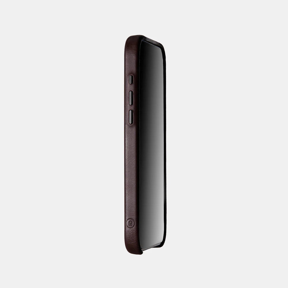 Leather iPhone 17 Shell Case, MagSafe - Dark Brown