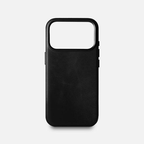 Leather iPhone 17 Pro Shell Case Metal, MagSafe - Black