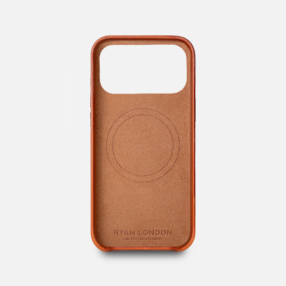 Leather iPhone 17 Pro Max Shell Case, MagSafe - Saddle Brown