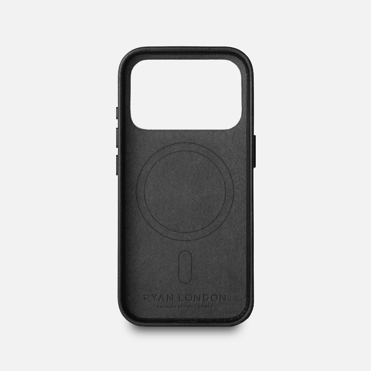Leather iPhone 18 Pro Shell Case Metal, MagSafe - Black