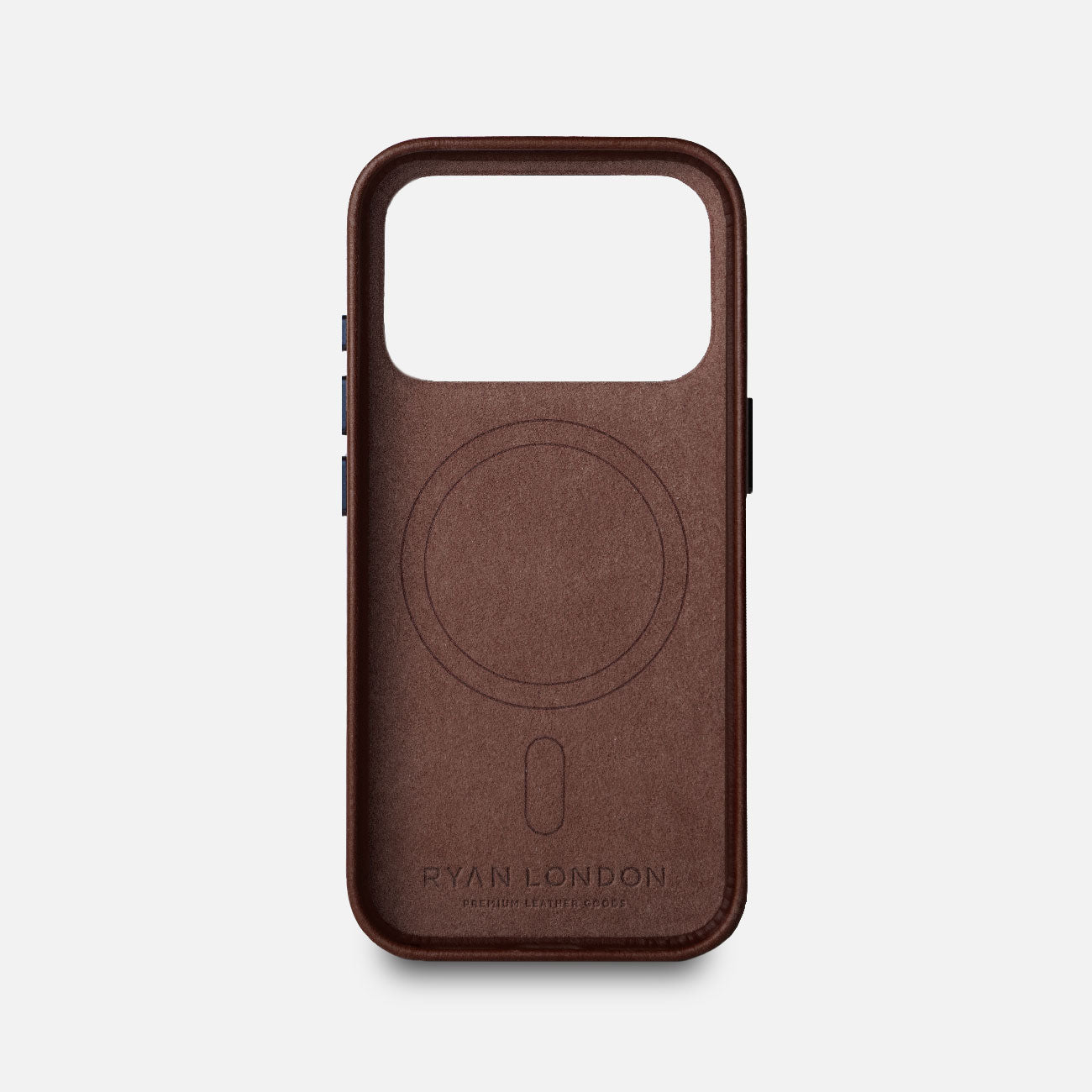 Leather iPhone 18 Pro Shell Case Metal, MagSafe - Dark Brown