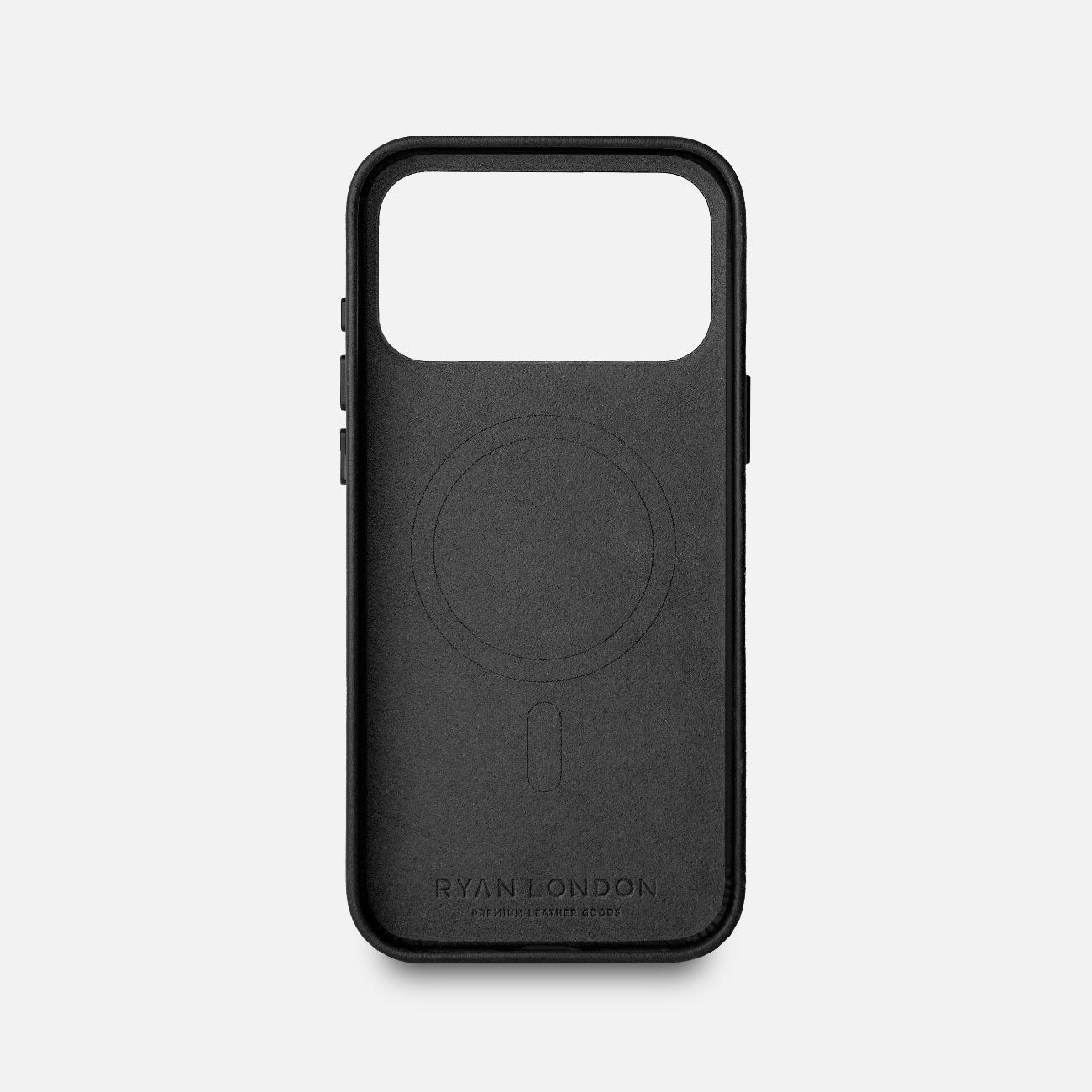 Leather iPhone 18 Pro Max Shell Case Metal, MagSafe - Black