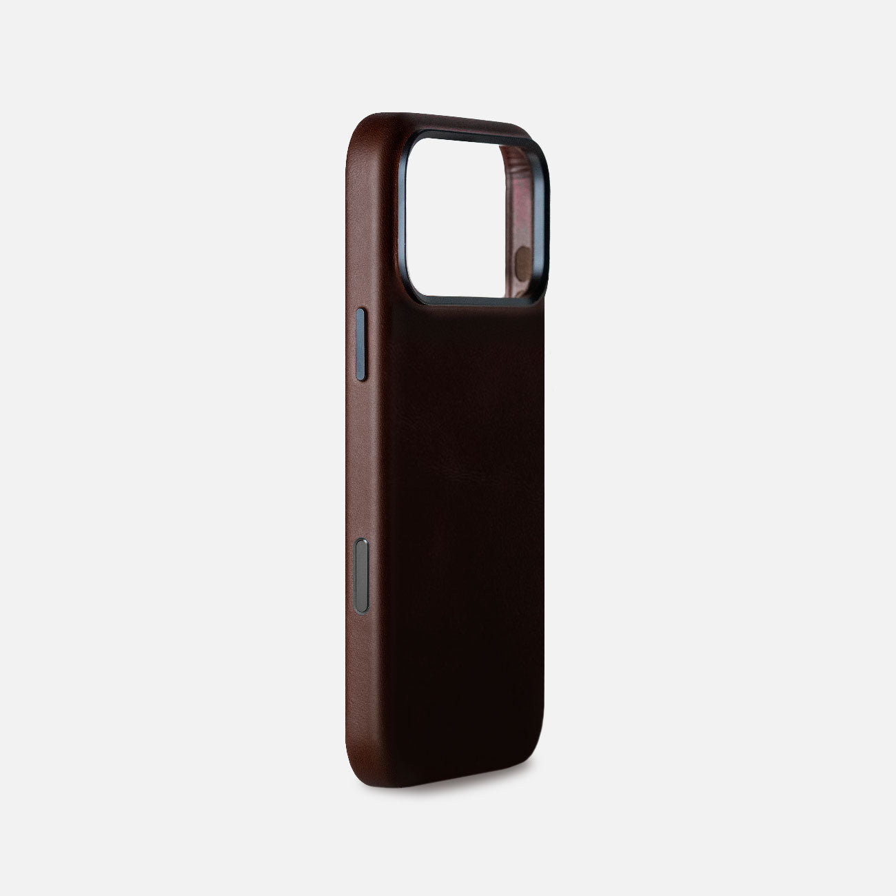 Leather iPhone 18 Pro Max Shell Case Metal, MagSafe - Dark Brown