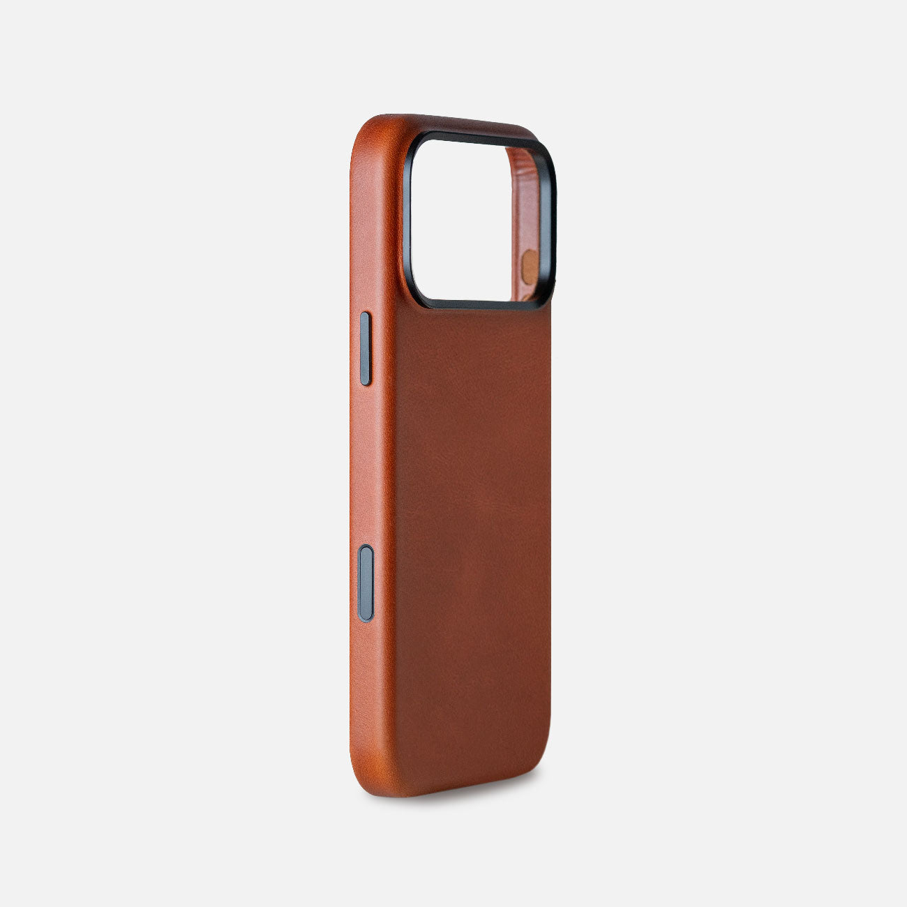 Leather iPhone 18 Pro Max Shell Case Metal, MagSafe - Saddle Brown