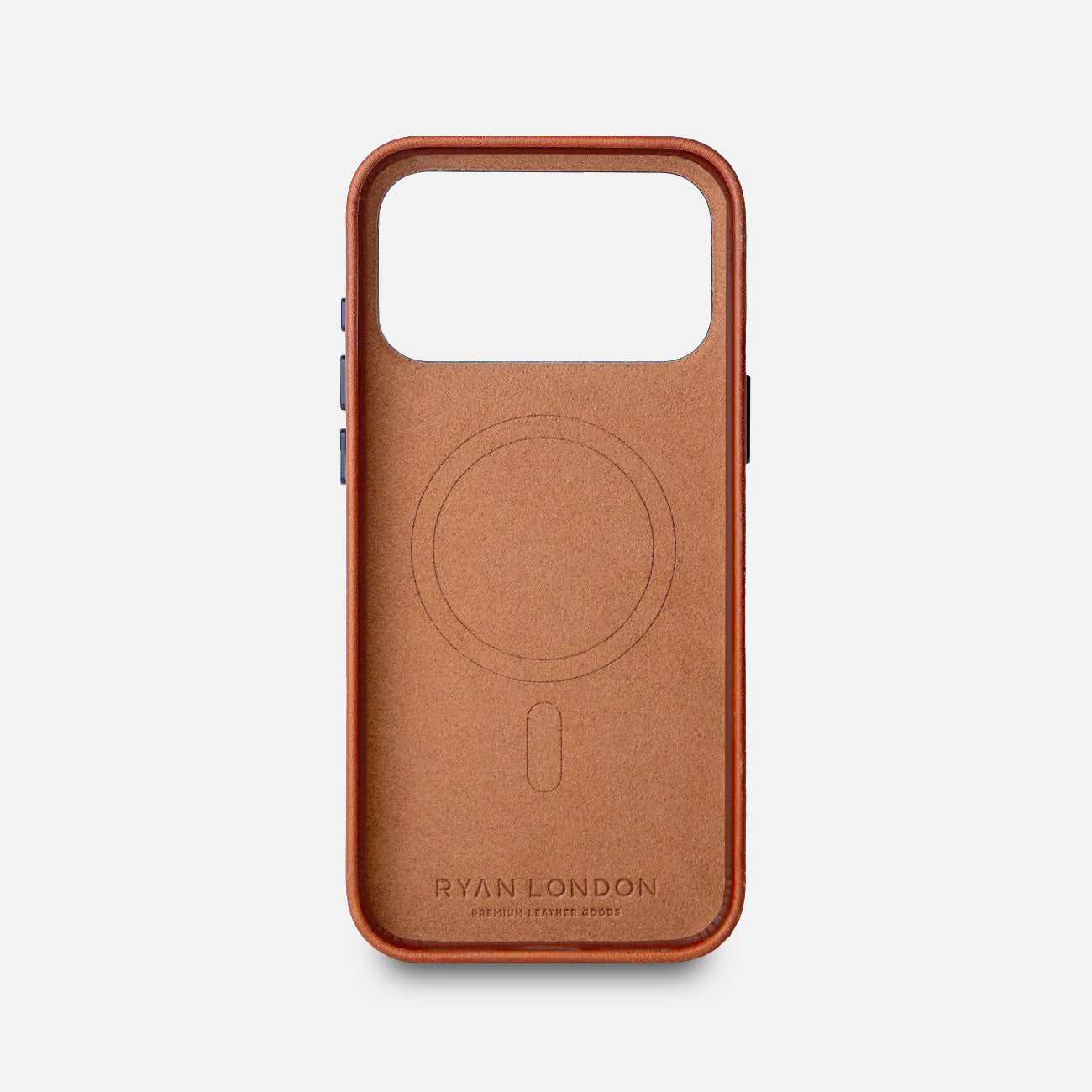 Leather iPhone 18 Pro Max Shell Case Metal, MagSafe - Saddle Brown