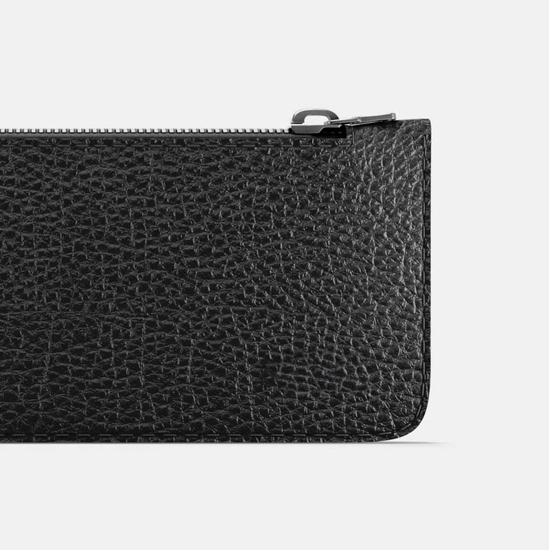 Leather Pencil Case - Black and Black