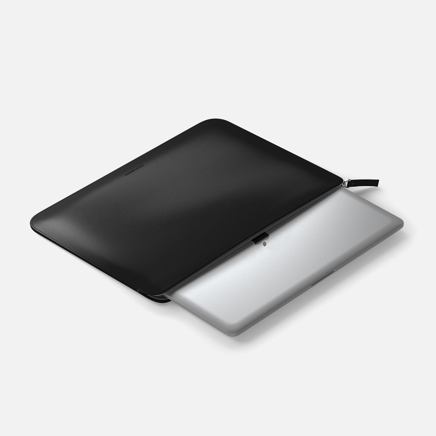 Luxury Nappa Leather MacBook Pro 16" sleeve with zip - Black