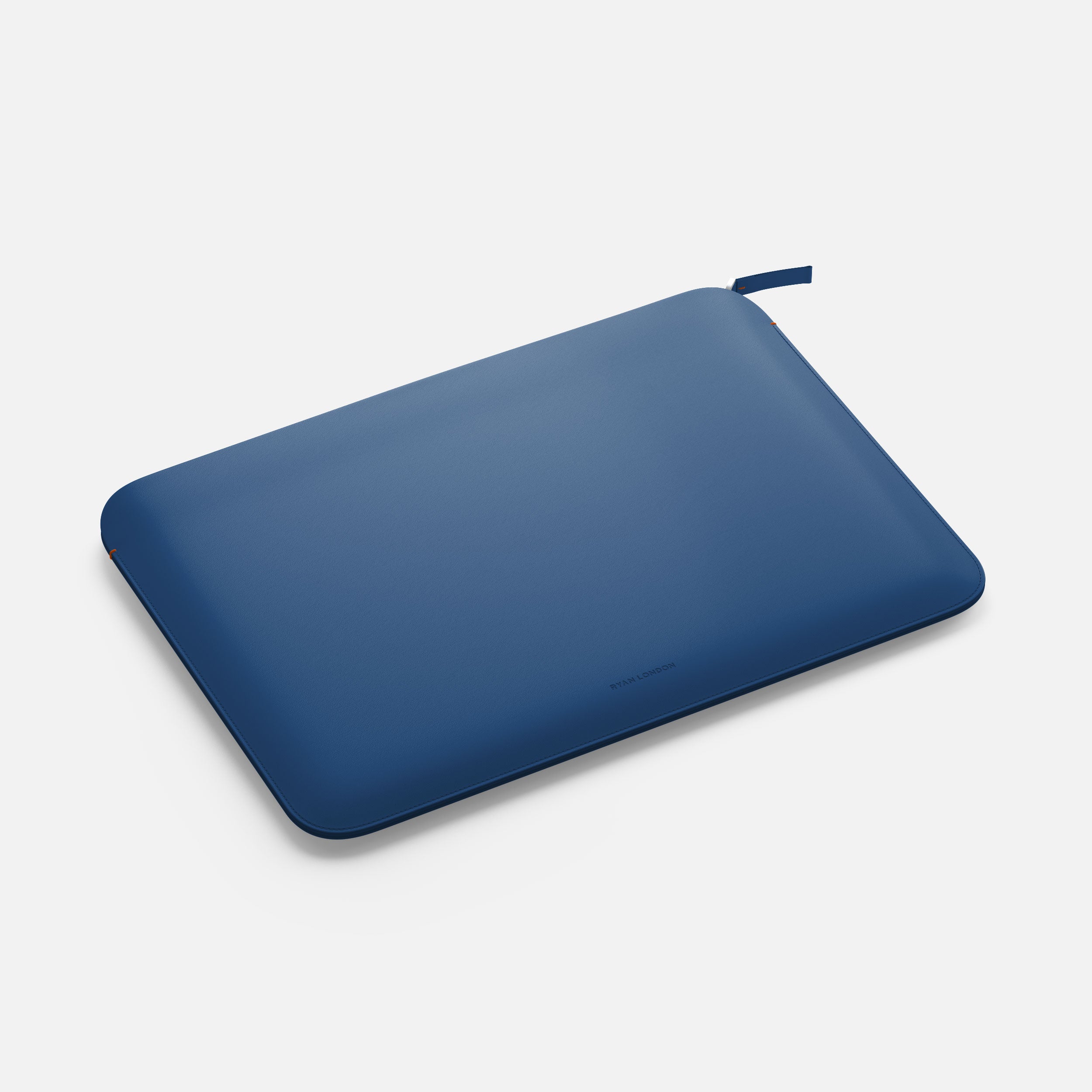 Luxury Nappa Leather MacBook Air 15" sleeve with zip - Turquoise Blue