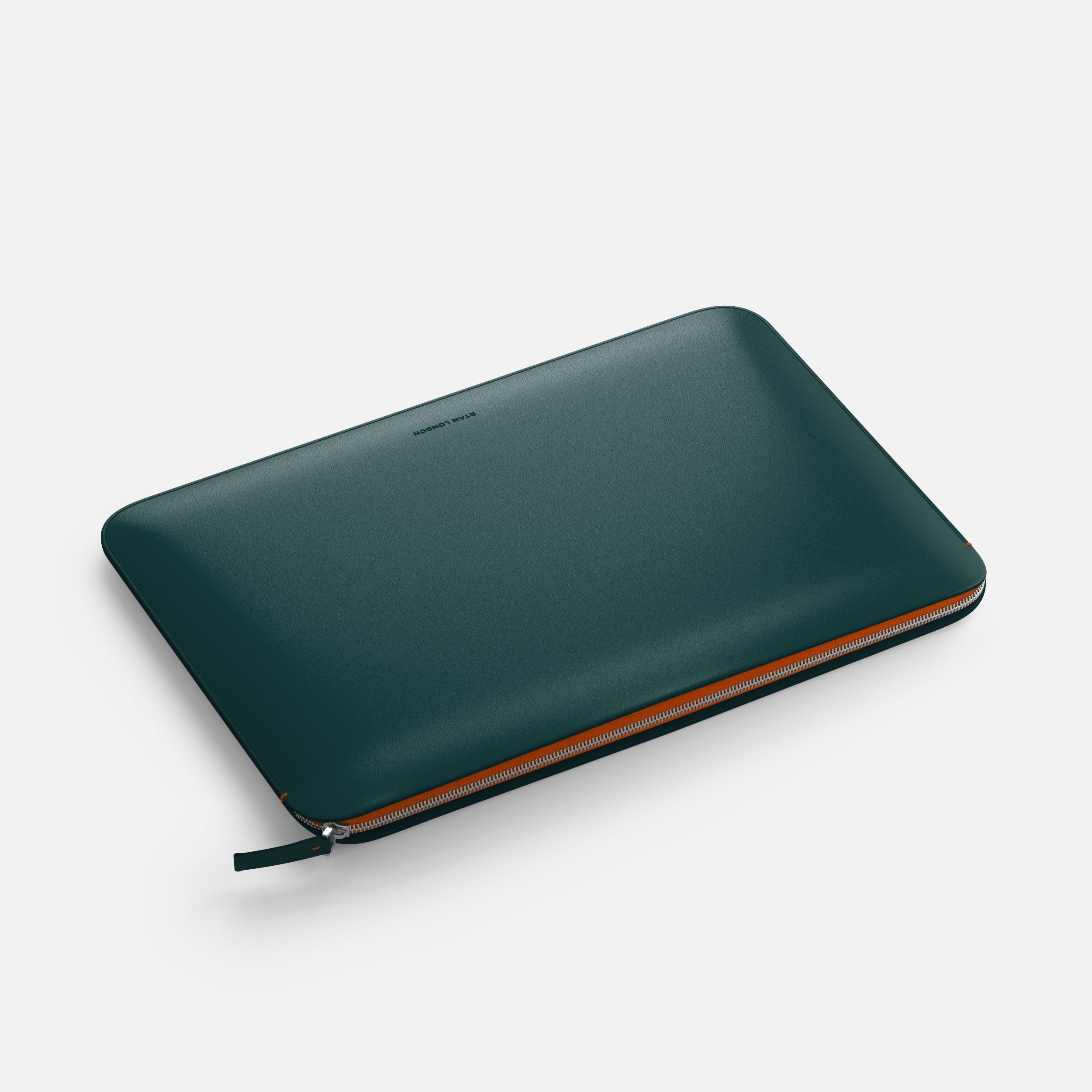 Luxury Nappa Leather MacBook Air 15" sleeve with zip - Avocado Green