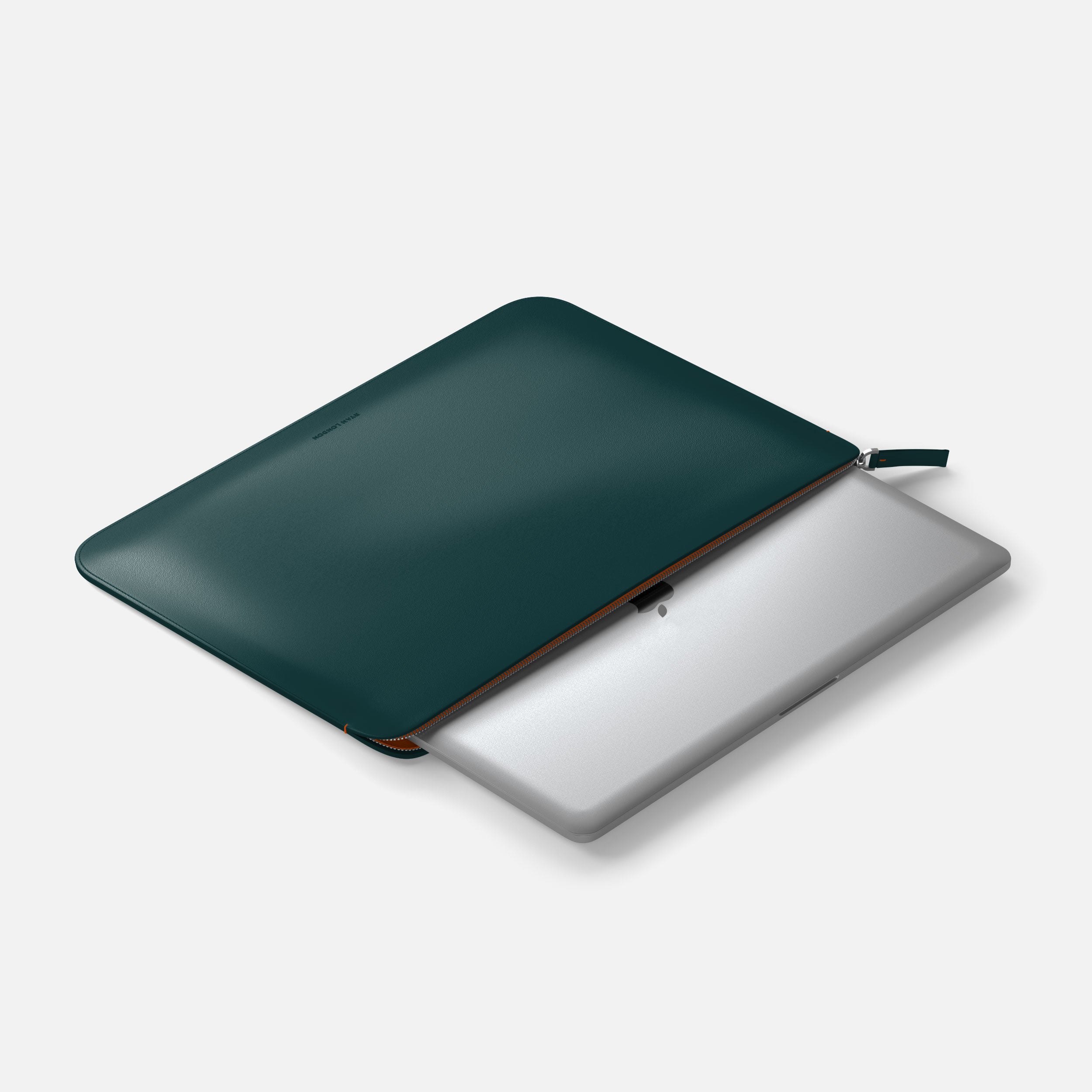 Luxury Nappa Leather MacBook Air 15" sleeve with zip - Avocado Green