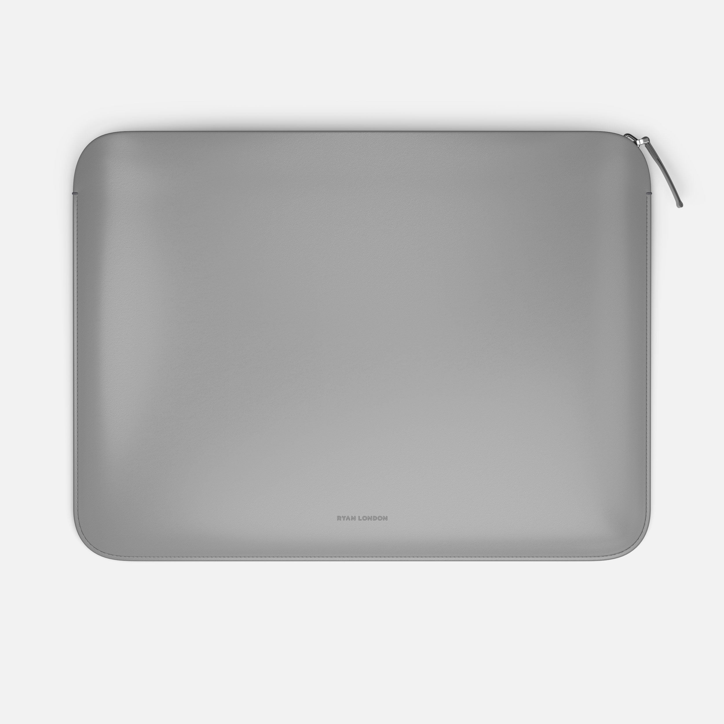 Luxury Nappa Leather MacBook Pro 14" sleeve with zip - Grey