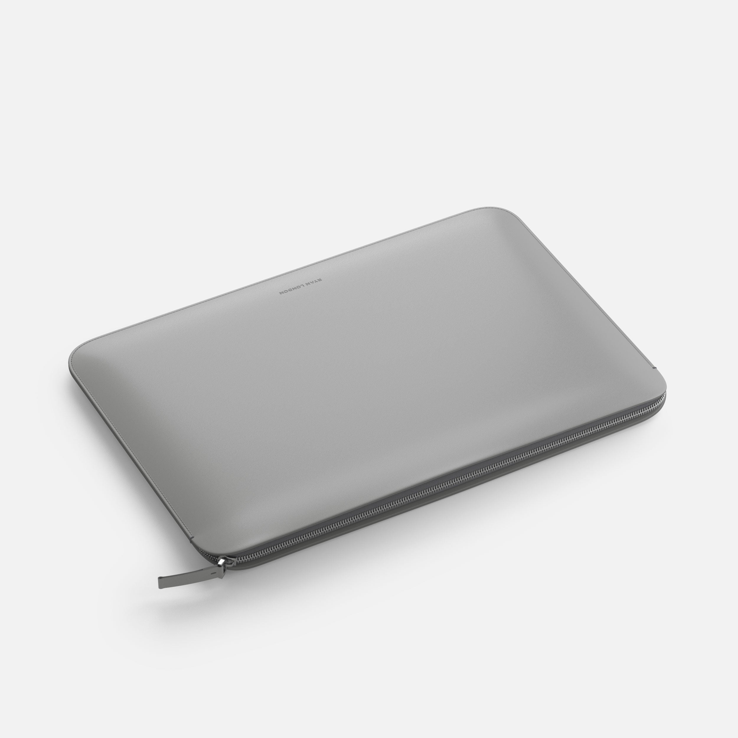 Luxury Nappa Leather MacBook Air 15" sleeve with zip - Grey