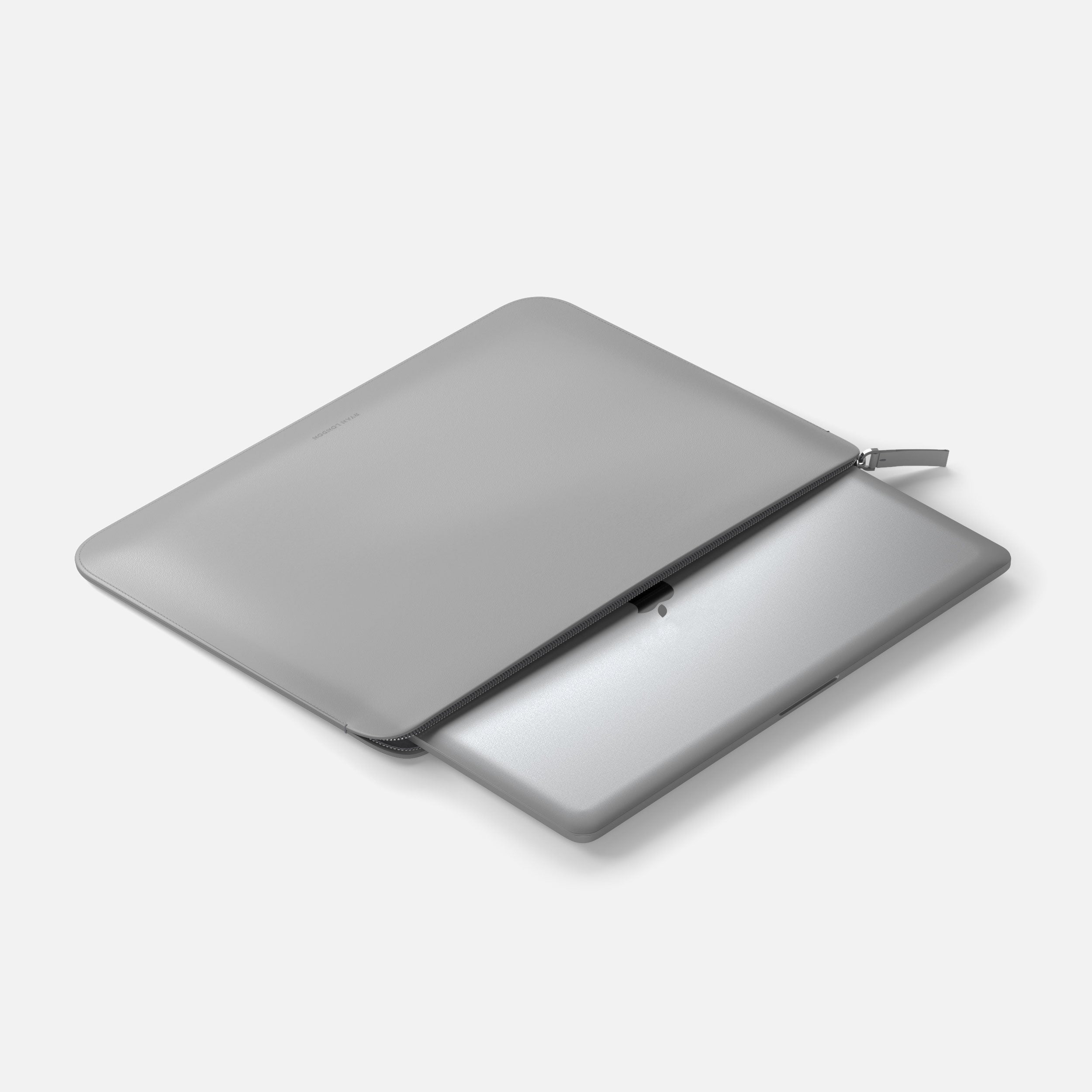 Luxury Nappa Leather MacBook Air 15" sleeve with zip - Grey