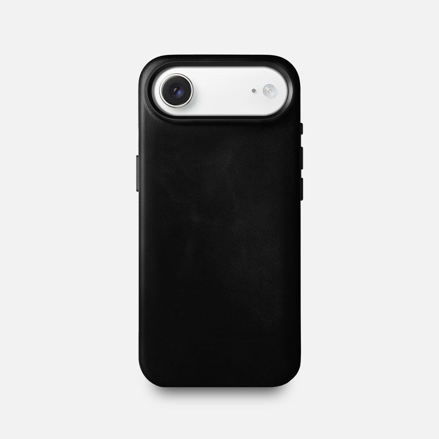 Leather iPhone 17 Air Shell Case Metal, MagSafe - Black - RYAN London