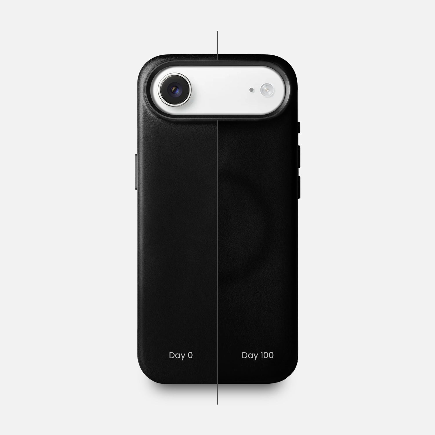 Leather iPhone 17 Air Shell Case Metal, MagSafe - Black - RYAN London