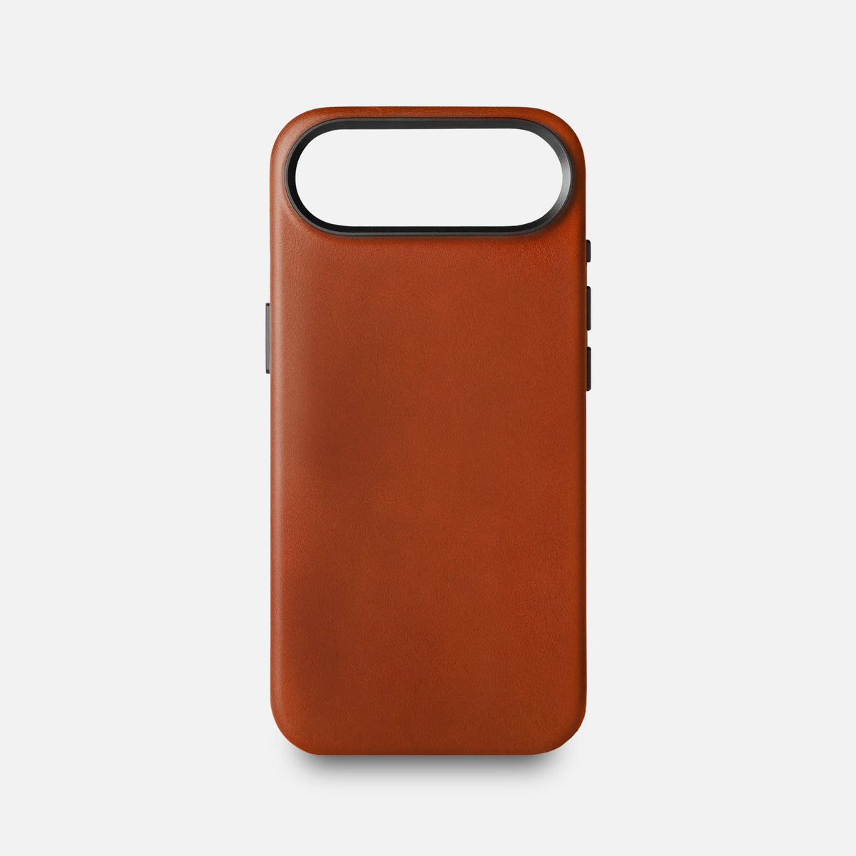 Leather iPhone 17 Air Shell Case Metal, MagSafe - Saddle Brown - RYAN London