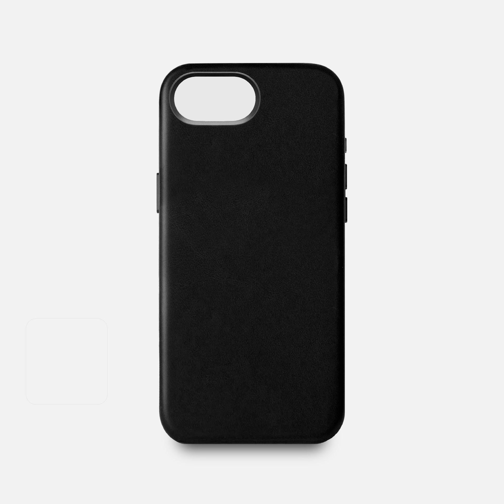 iPhone 17e Leather Shell Case Metal, MagSafe - Black