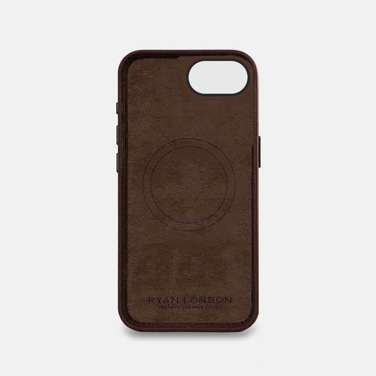Leather iPhone 17e Shell Case Metal, MagSafe - Dark Brown - RYAN