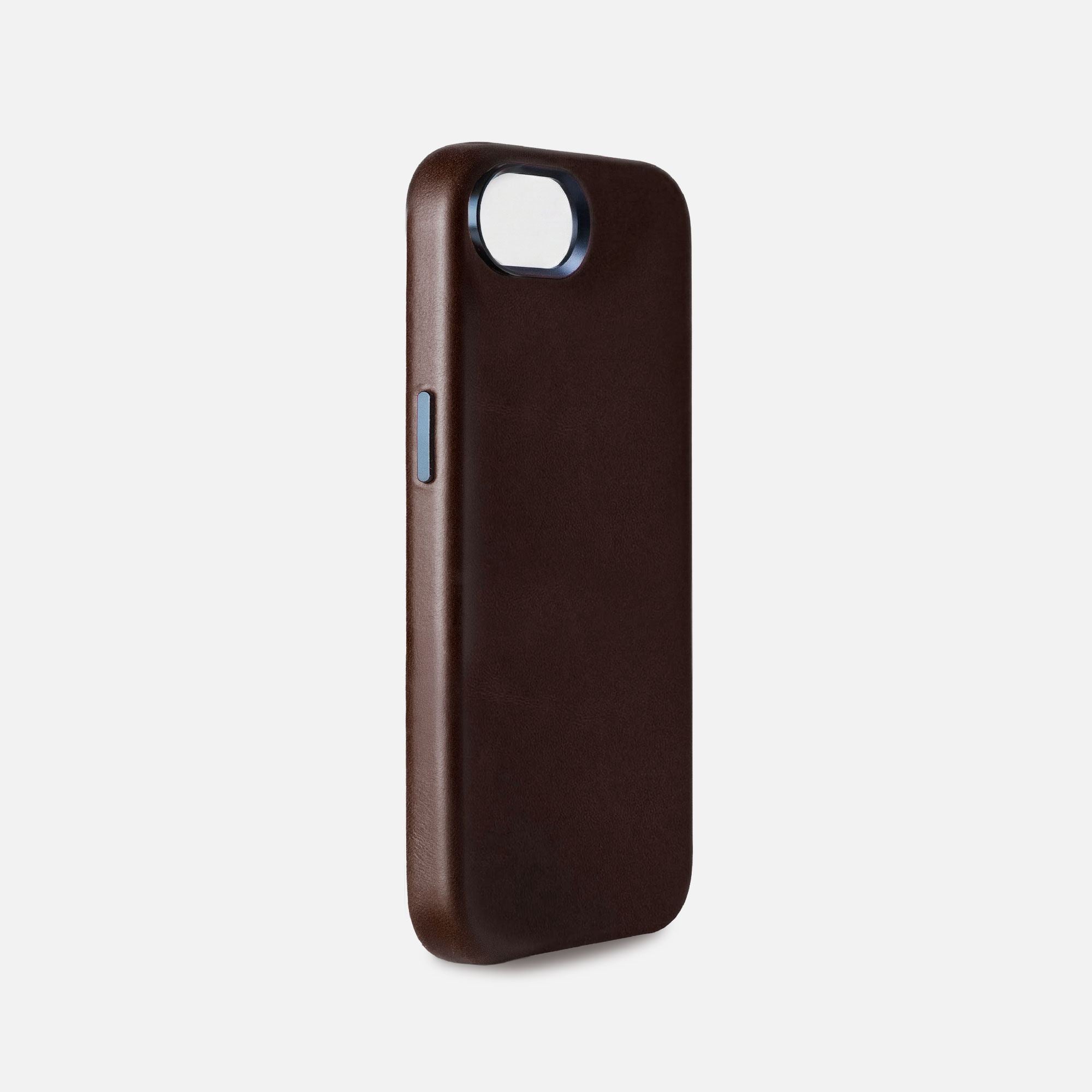 iPhone 17e Leather Shell Case Metal, MagSafe - Dark Brown