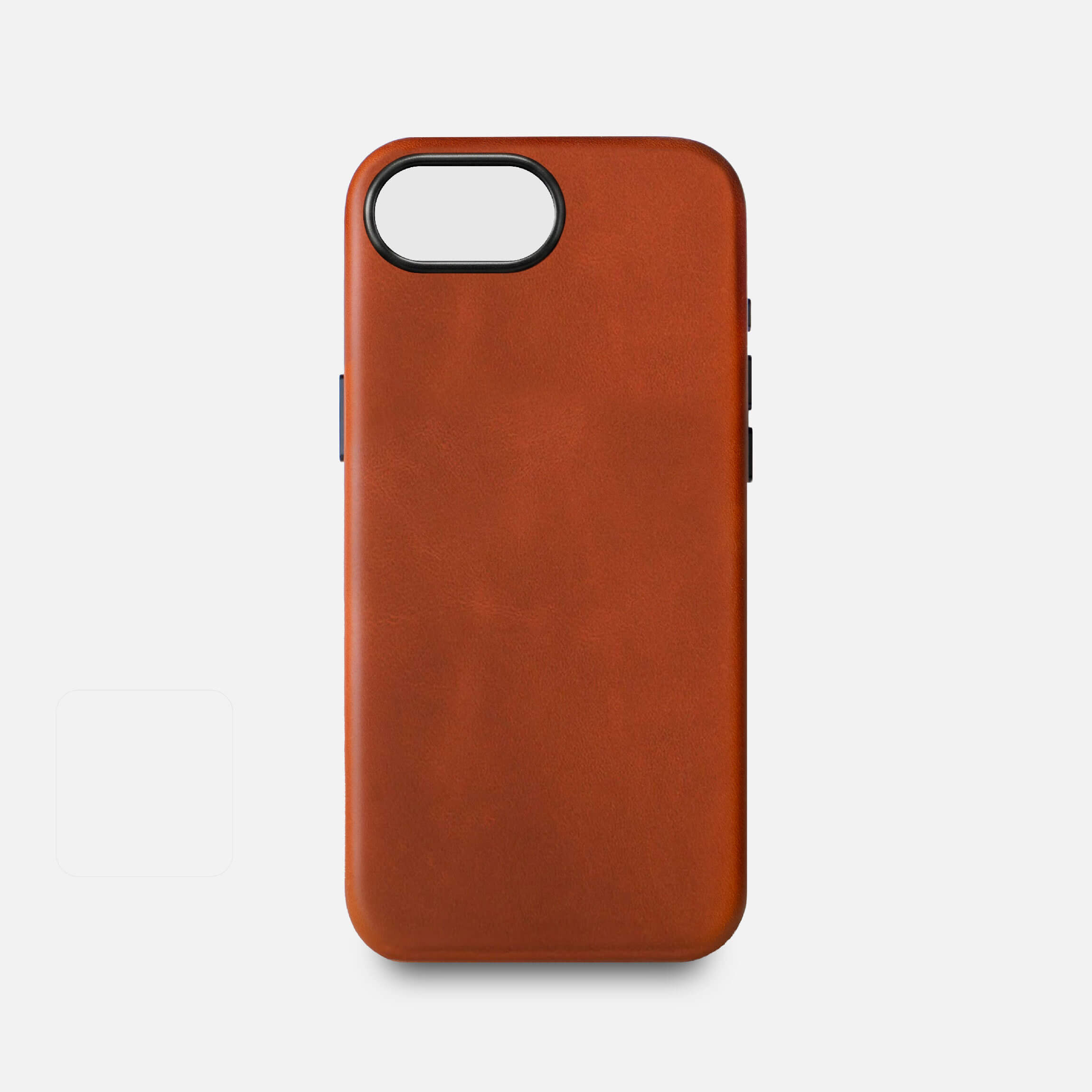 iPhone 17e Leather Shell Case Metal, MagSafe - Saddle Brown - RYAN London 