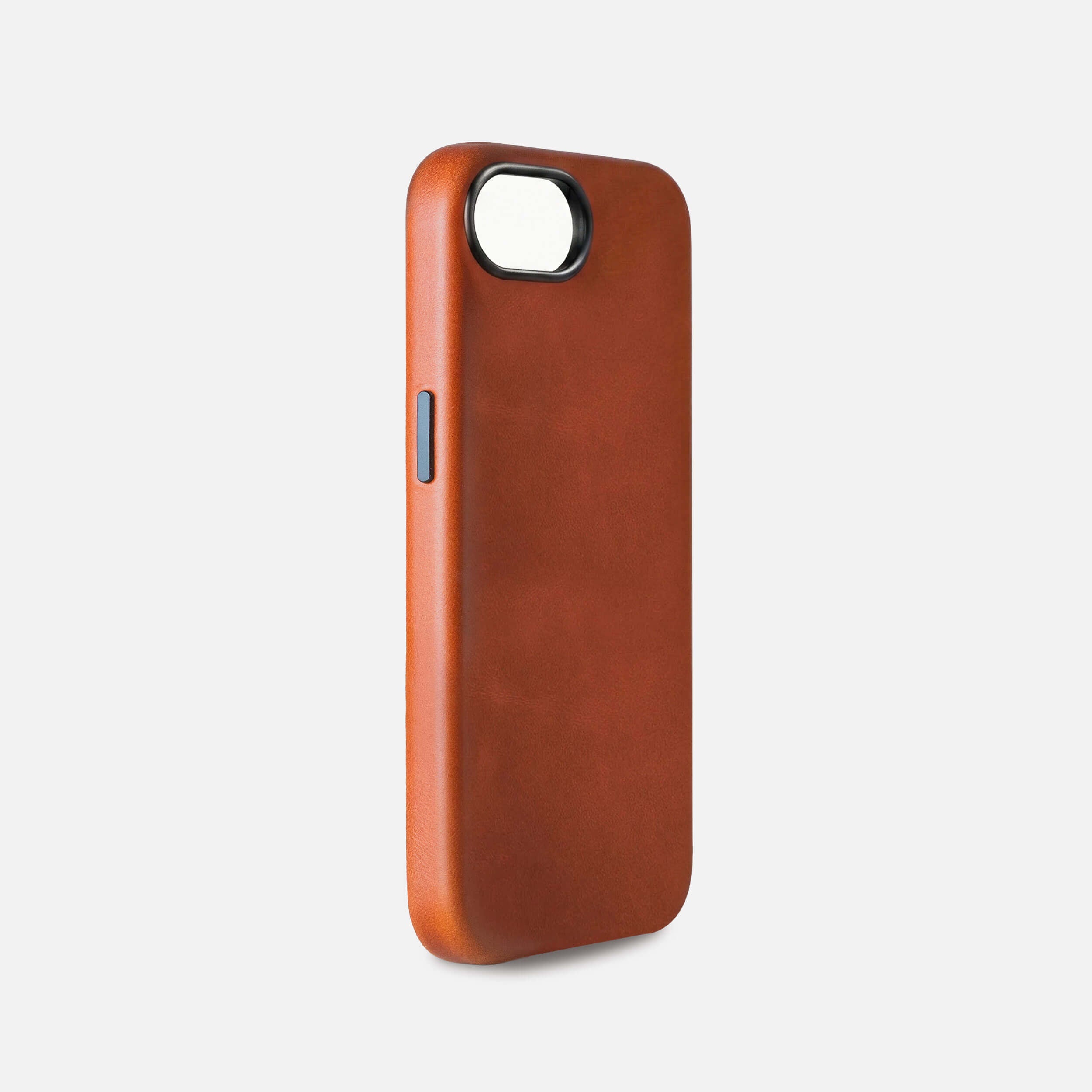 iPhone 17e Leather Shell Case Metal, MagSafe - Saddle Brown - RYAN London 