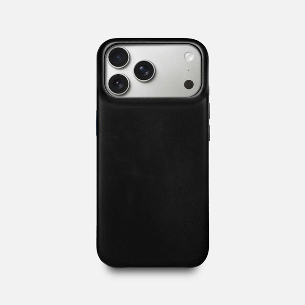 Leather iPhone 17 Pro Max Shell Case, MagSafe - Black - RYAN London