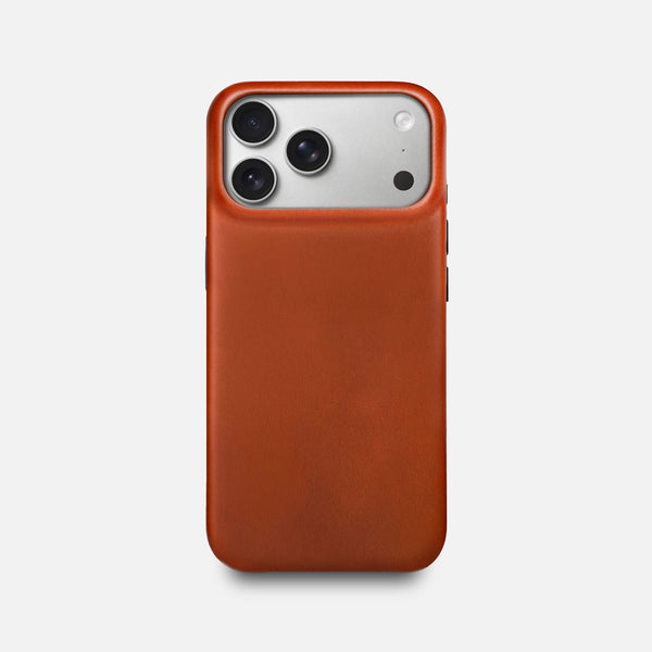 Leather iPhone 17 Pro Max Shell Case, MagSafe - Saddle Brown