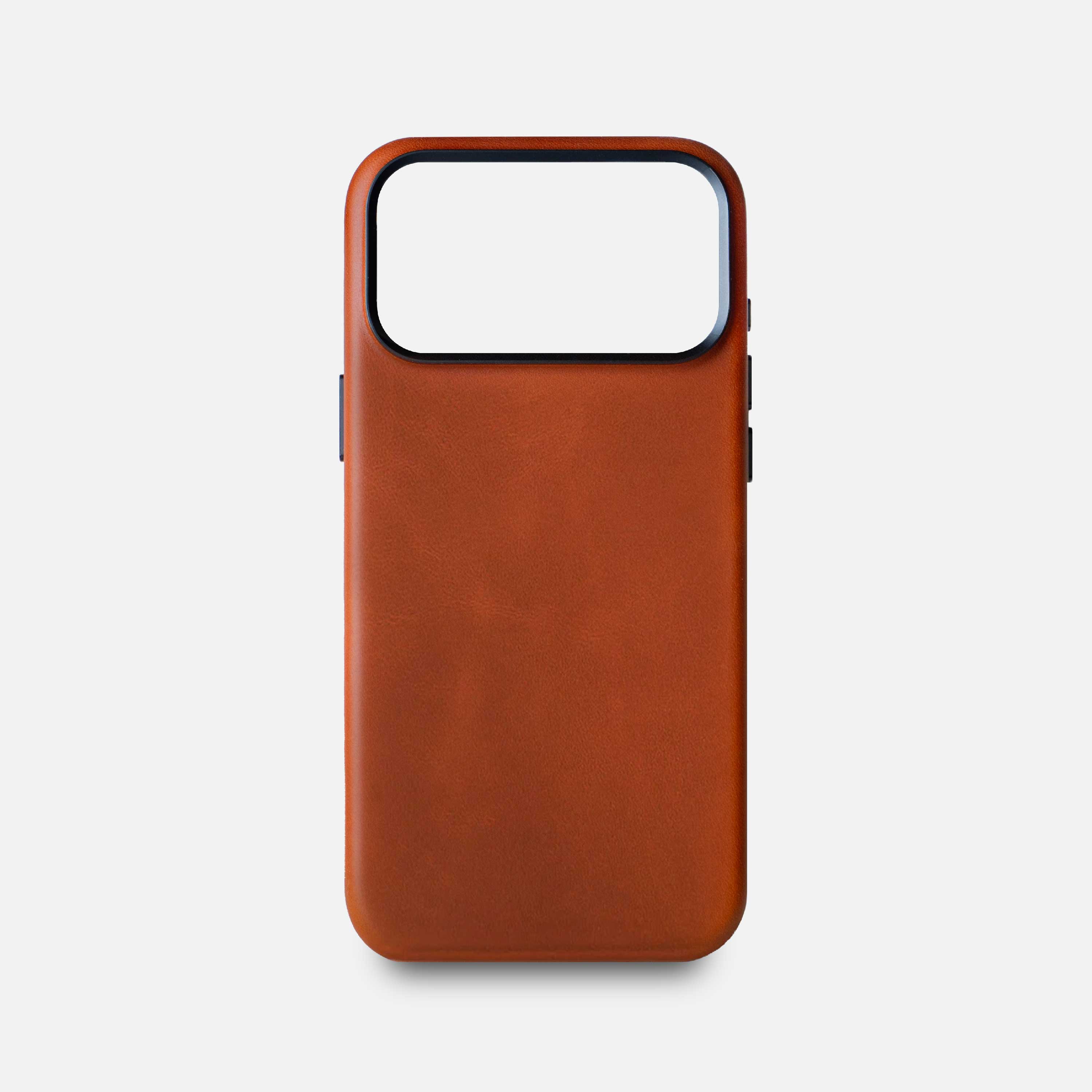 Leather iPhone 17 Pro Max Shell Case Metal, MagSafe - Saddle Brown